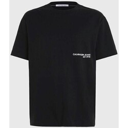 textil Herre T-shirts m. korte ærmer Calvin Klein Jeans J30J324652BEH Sort