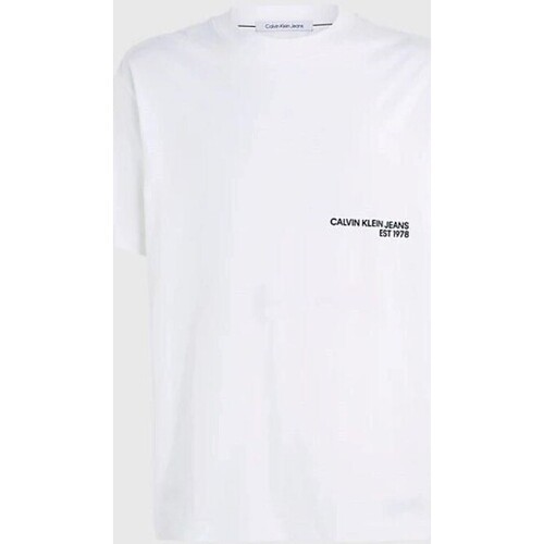 textil Herre T-shirts m. korte ærmer Calvin Klein Jeans J30J324652 Hvid