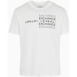 textil Herre T-shirts m. korte ærmer EAX 3DZTAC ZJ9TZ Hvid