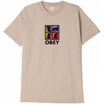 textil Herre T-shirts & poloer Obey repetition Beige