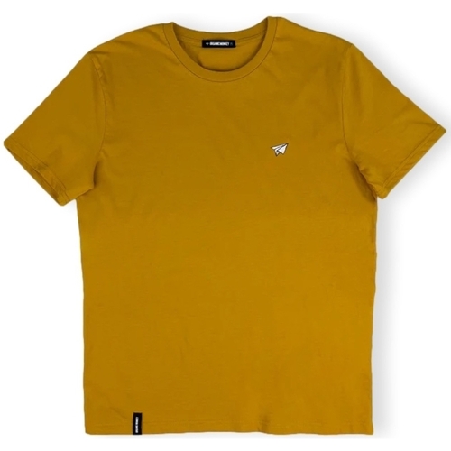 textil Herre T-shirts & poloer Organic Monkey T-Shirt Paper Plane - Mustard Gul
