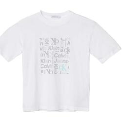 textil Dreng T-shirts m. korte ærmer Calvin Klein Jeans  Hvid