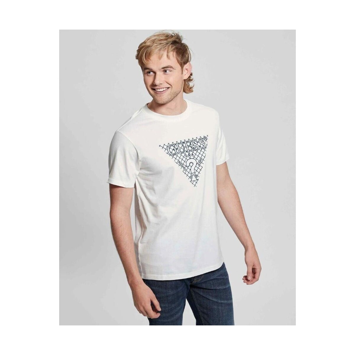 textil Herre T-shirts m. korte ærmer Guess M4RI27K8FQ4 Hvid