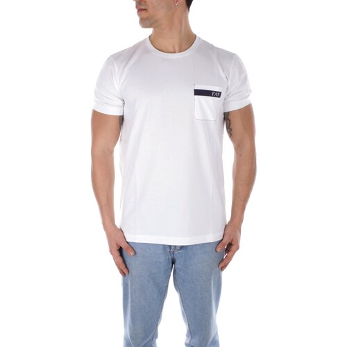 textil Herre T-shirts m. korte ærmer Fay NPMB3481280UCXB Hvid