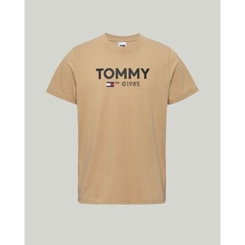 textil Herre T-shirts m. korte ærmer Tommy Hilfiger DM0DM18264AB0 Beige
