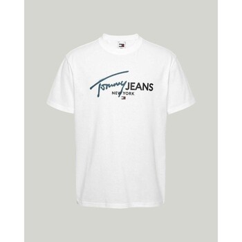 textil Herre T-shirts m. korte ærmer Tommy Hilfiger DM0DM18572YBR Hvid