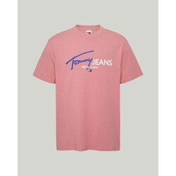 textil Herre T-shirts m. korte ærmer Tommy Hilfiger DM0DM18572TIC Pink