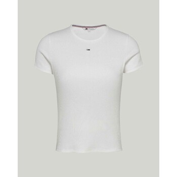 textil Dame T-shirts & poloer Tommy Hilfiger DW0DW17383YBR Hvid