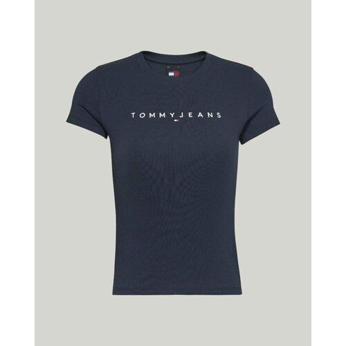 textil Dame T-shirts & poloer Tommy Hilfiger DW0DW17361C1G Blå
