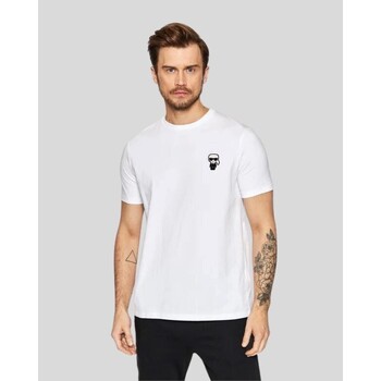textil Herre T-shirts m. korte ærmer Karl Lagerfeld 755027 500221 Hvid