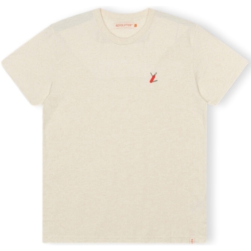 textil Herre T-shirts & poloer Revolution T-Shirt Regular 1343 SUR - Off-White/Melange Hvid