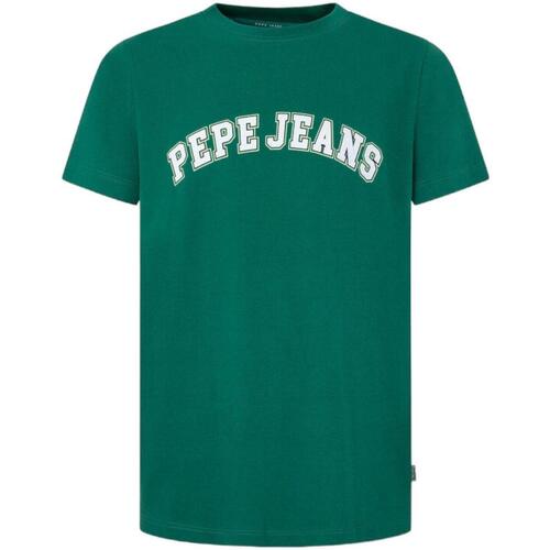 textil Herre T-shirts m. korte ærmer Pepe jeans  Grøn