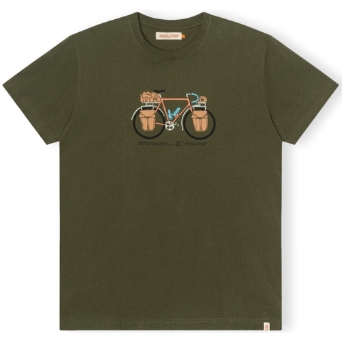 textil Herre T-shirts & poloer Revolution T-Shirt Regular 1344 PAC - Army Grøn