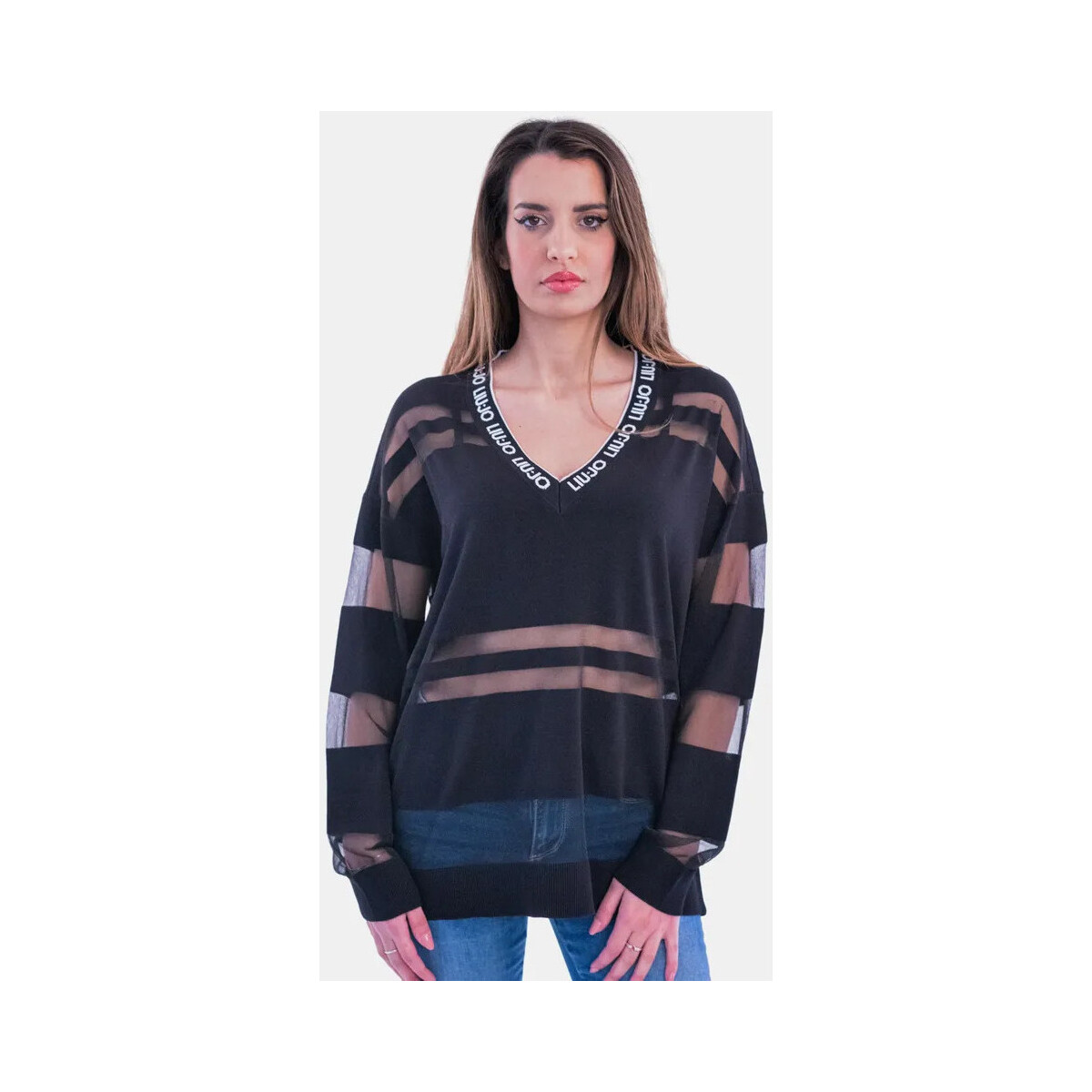 textil Dame Sweatshirts Liu Jo TA4222-MS36L Sort