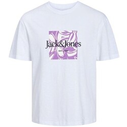 textil Herre T-shirts m. korte ærmer Jack & Jones 12250436 JORLAFAYETTE Hvid