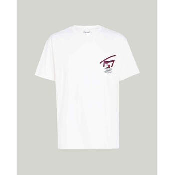 textil Herre T-shirts m. korte ærmer Tommy Hilfiger DM0DM18574YBH Hvid