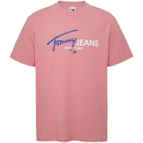 textil Herre T-shirts m. korte ærmer Tommy Hilfiger  Pink