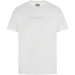 textil Herre T-shirts m. korte ærmer Guess M2BP47 K7HD0 Hvid