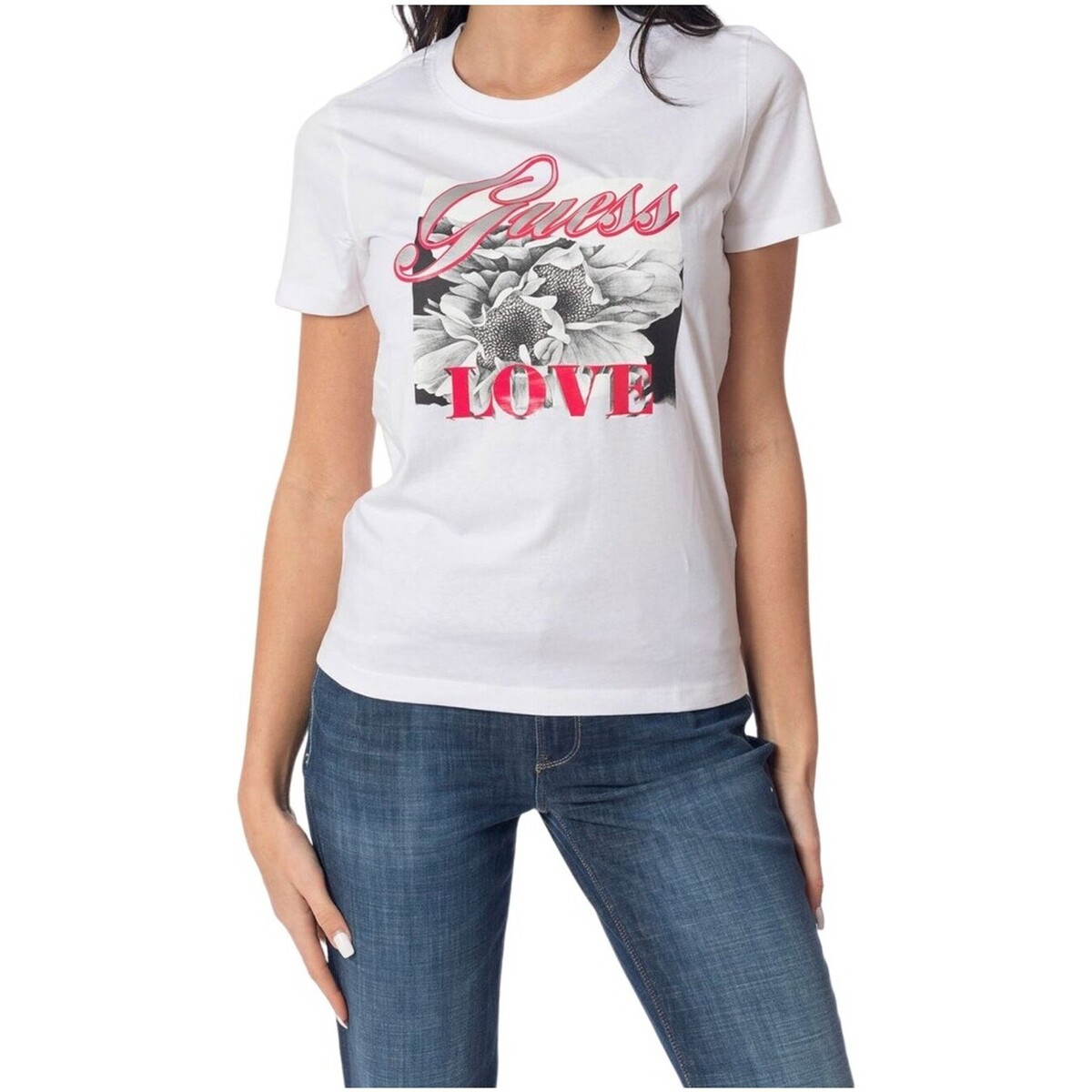 textil Dame T-shirts & poloer Guess W4GI17 I3Z14 Hvid