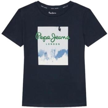 textil Dreng T-shirts m. korte ærmer Pepe jeans  Blå