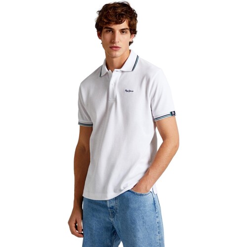textil Herre Polo-t-shirts m. korte ærmer Pepe jeans POLO HOMBRE HALEY   PM542156 Hvid