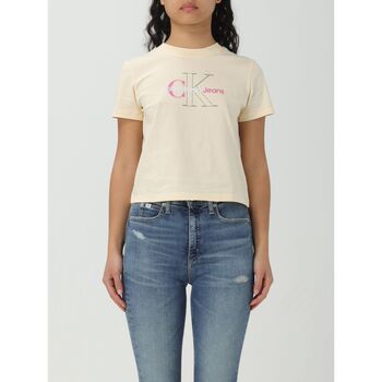 textil Dame T-shirts & poloer Calvin Klein Jeans J20J222639 ZCY Beige