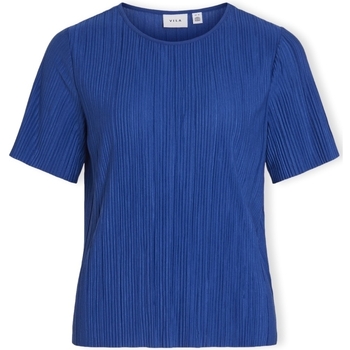 textil Dame Toppe / Bluser Vila Noos Top Plisa S/S - True blue Blå