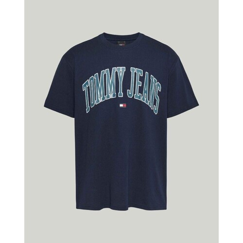 textil Herre T-shirts m. korte ærmer Tommy Hilfiger DM0DM18558C1G Blå