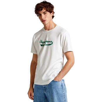textil Herre T-shirts m. korte ærmer Pepe jeans CAMISETA CASUAL HOMBRE CLAUDE   PM509390 Hvid