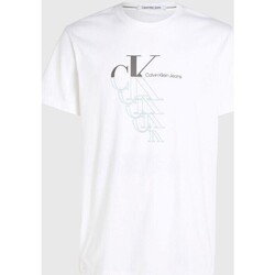 textil Herre T-shirts m. korte ærmer Calvin Klein Jeans J30J325352YAF Hvid