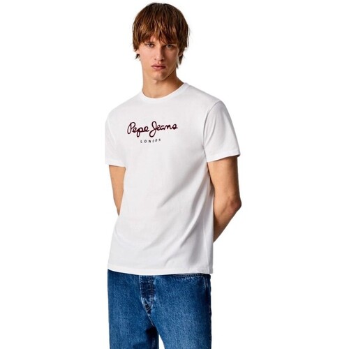 textil Herre T-shirts m. korte ærmer Pepe jeans CAMISETA CASUAL HOMBRE EGGO   PM508208 Hvid
