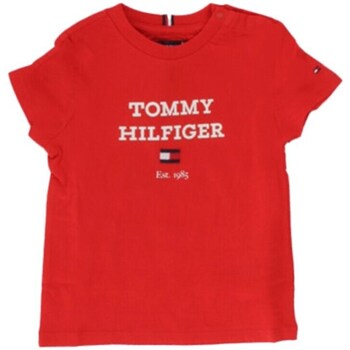 textil Dreng T-shirts m. korte ærmer Tommy Hilfiger KB0KB08671 Rød