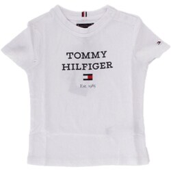 textil Dreng T-shirts m. korte ærmer Tommy Hilfiger KB0KB08671 Hvid