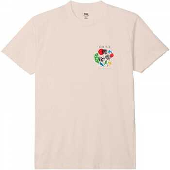 textil Herre T-shirts & poloer Obey flowers papers scissors Beige