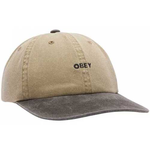 Accessories Herre Kasketter Obey Pigment 2 tone lowercase 6 pan Beige