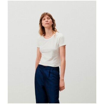 textil Dame T-shirts m. korte ærmer American Vintage  Hvid