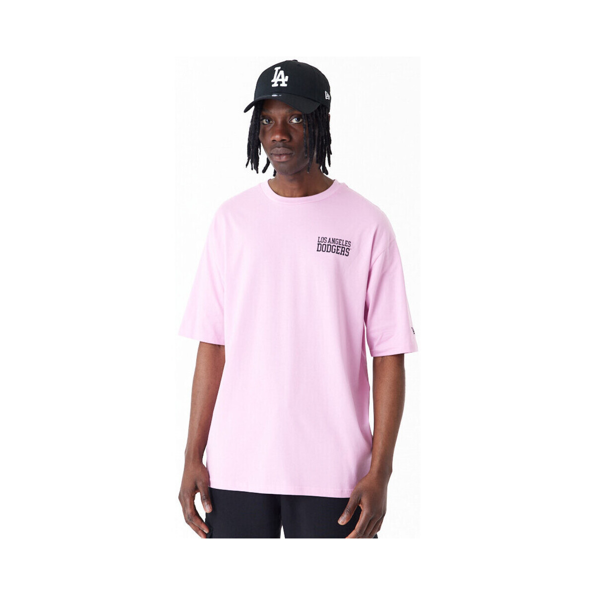 textil Herre T-shirts & poloer New-Era Mlb wordmark os tee losdod Pink