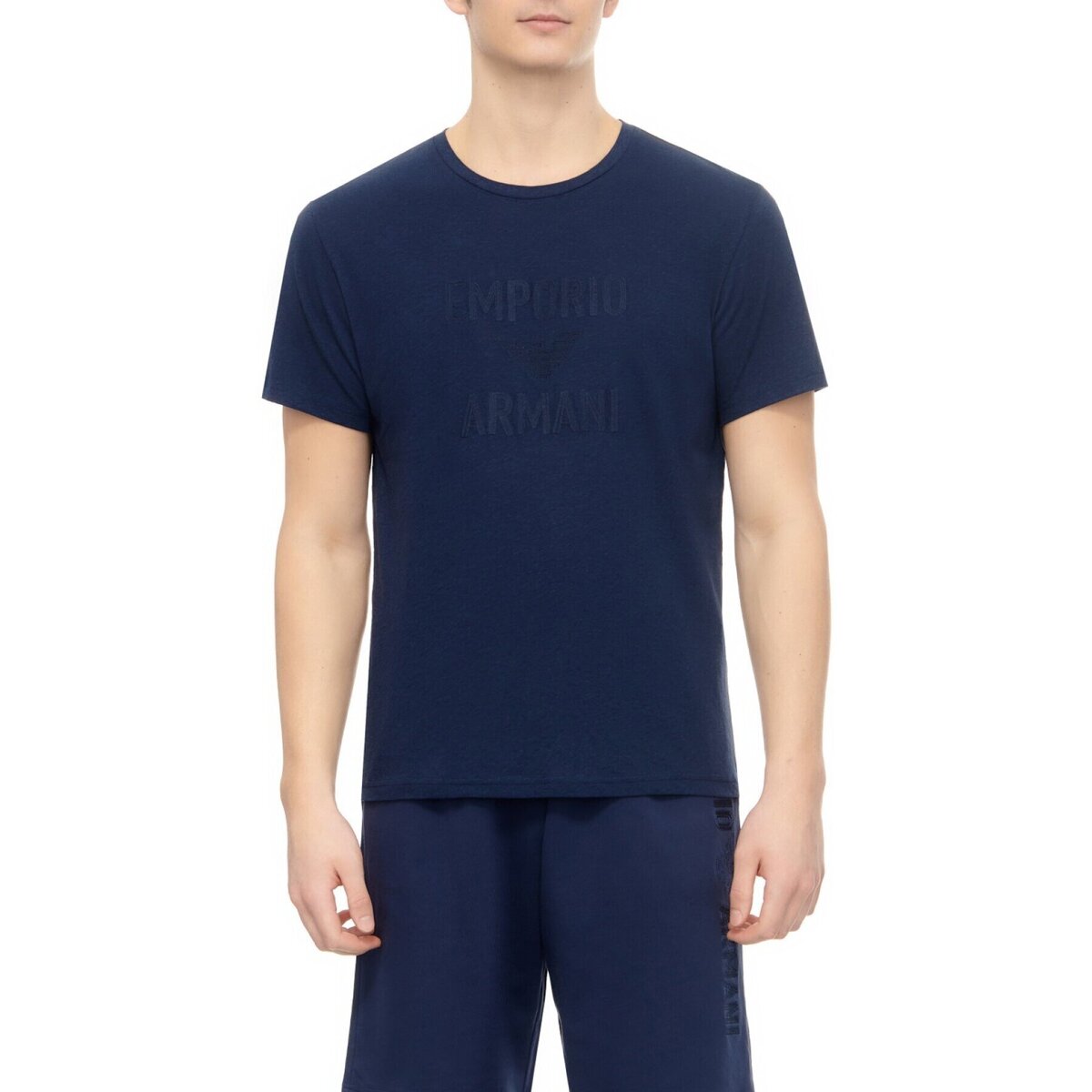 textil Herre T-shirts m. korte ærmer Emporio Armani 211818 4R485 Blå