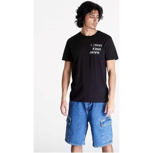 textil Herre T-shirts m. korte ærmer Calvin Klein Jeans J30J325189 Sort