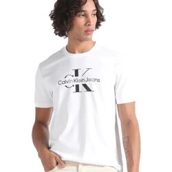 textil Herre T-shirts m. korte ærmer Calvin Klein Jeans J30J325190YAF Hvid