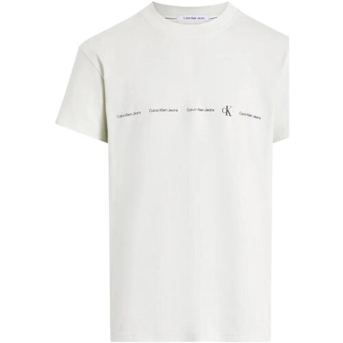 textil Herre T-shirts m. korte ærmer Calvin Klein Jeans  Beige