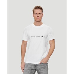 textil Herre T-shirts m. korte ærmer Calvin Klein Jeans J30J324668YAF Hvid