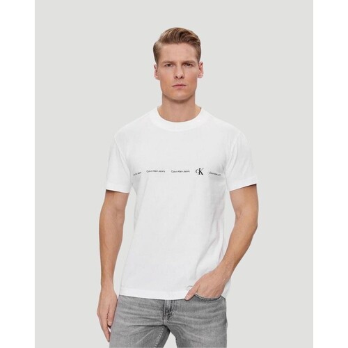 textil Herre T-shirts m. korte ærmer Calvin Klein Jeans J30J324668 Hvid