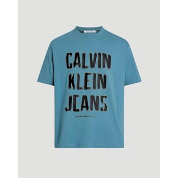 textil Herre T-shirts m. korte ærmer Calvin Klein Jeans J30J324648 Blå