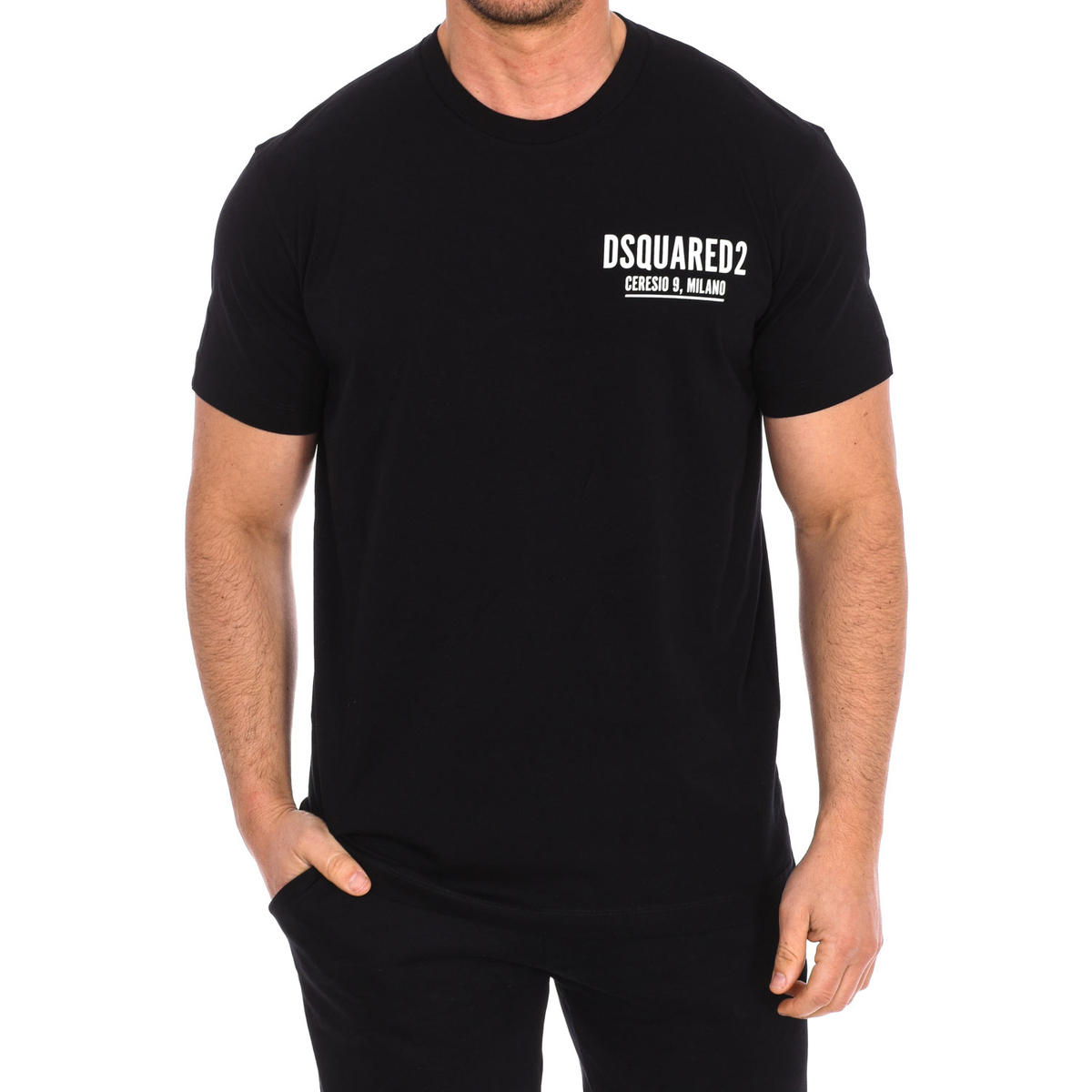 textil Herre T-shirts m. korte ærmer Dsquared S71GD1116-D20014-900 Sort