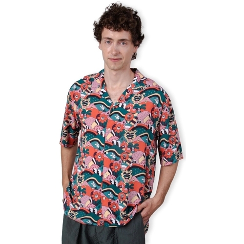 textil Herre Skjorter m. lange ærmer Brava Fabrics Yeye Weller Aloha Shirt - Red Flerfarvet