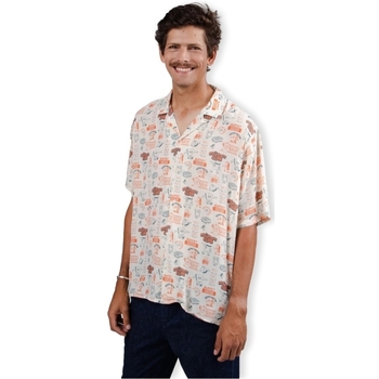 textil Herre Skjorter m. lange ærmer Brava Fabrics Buffet Aloha Shirt - Sand Hvid