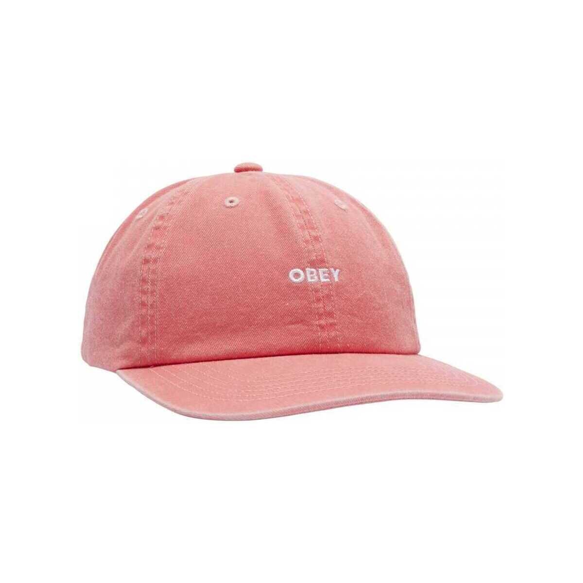 Accessories Herre Kasketter Obey Pigment lowercase 6 panel stra Orange