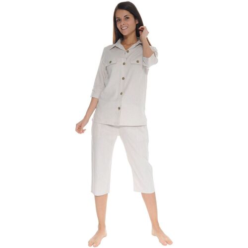 textil Dame Pyjamas / Natskjorte Pilus OLYMPIE Beige