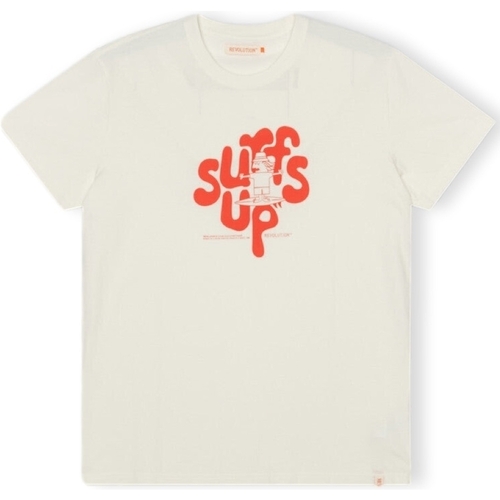 textil Herre T-shirts & poloer Revolution T-Shirt Regular 1344 SUF - Off White Orange